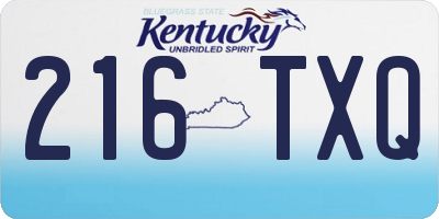 KY license plate 216TXQ