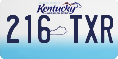 KY license plate 216TXR