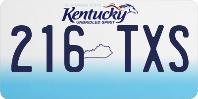 KY license plate 216TXS