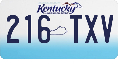KY license plate 216TXV