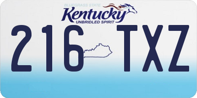 KY license plate 216TXZ