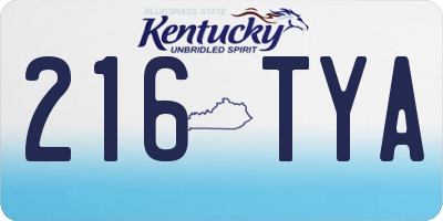 KY license plate 216TYA