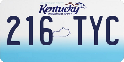 KY license plate 216TYC