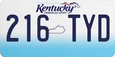 KY license plate 216TYD