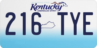 KY license plate 216TYE