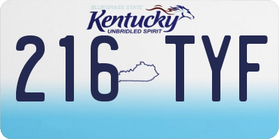 KY license plate 216TYF