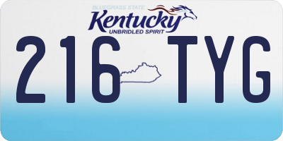 KY license plate 216TYG