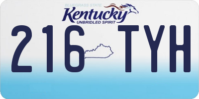 KY license plate 216TYH