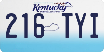 KY license plate 216TYI