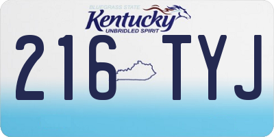 KY license plate 216TYJ