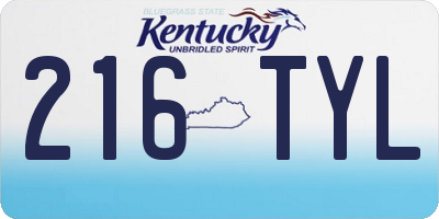KY license plate 216TYL