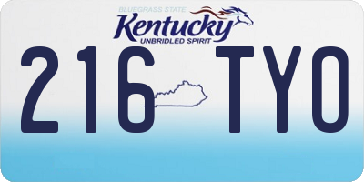 KY license plate 216TYO