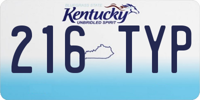 KY license plate 216TYP