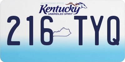 KY license plate 216TYQ