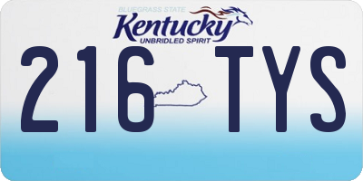KY license plate 216TYS