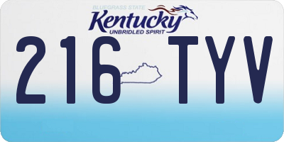 KY license plate 216TYV