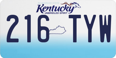 KY license plate 216TYW