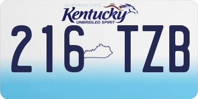 KY license plate 216TZB