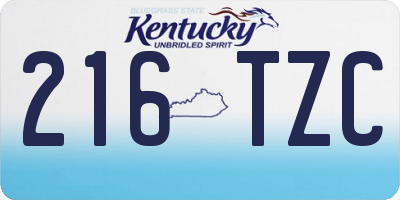 KY license plate 216TZC