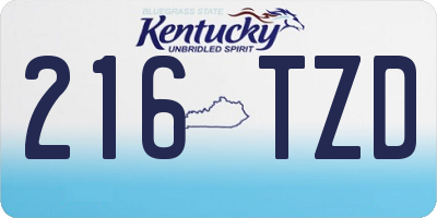 KY license plate 216TZD