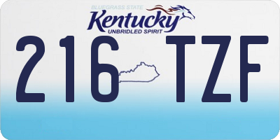 KY license plate 216TZF