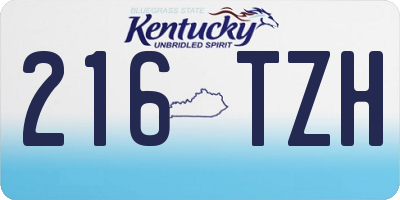 KY license plate 216TZH