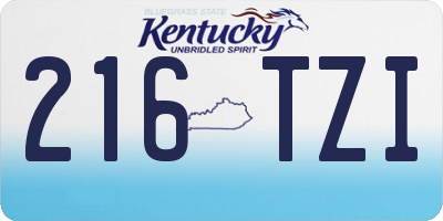 KY license plate 216TZI