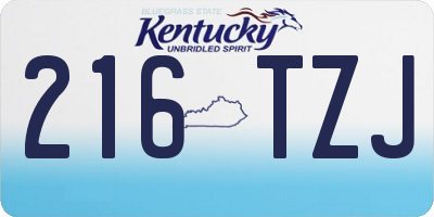 KY license plate 216TZJ