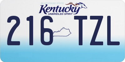 KY license plate 216TZL