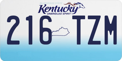 KY license plate 216TZM