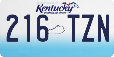 KY license plate 216TZN