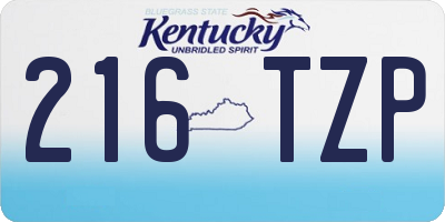 KY license plate 216TZP