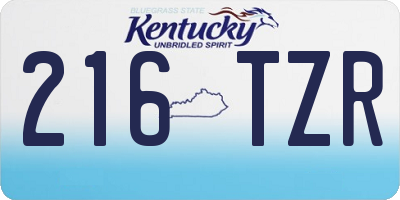 KY license plate 216TZR