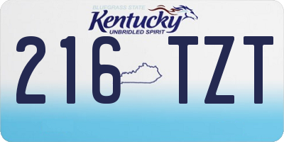 KY license plate 216TZT