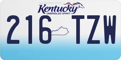 KY license plate 216TZW