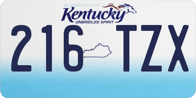 KY license plate 216TZX