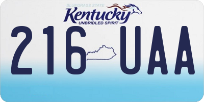 KY license plate 216UAA