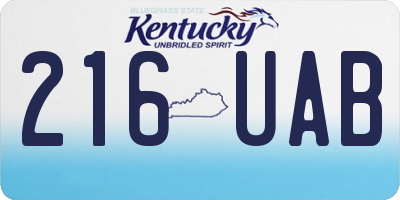 KY license plate 216UAB