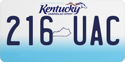 KY license plate 216UAC
