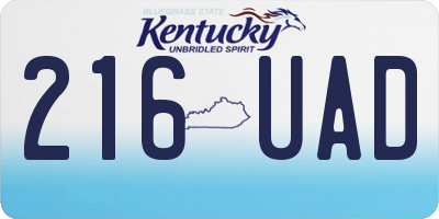 KY license plate 216UAD