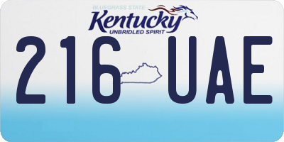 KY license plate 216UAE