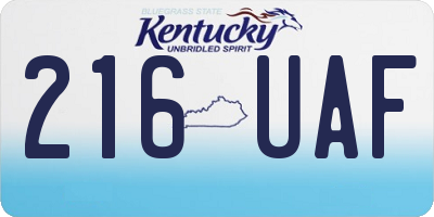 KY license plate 216UAF