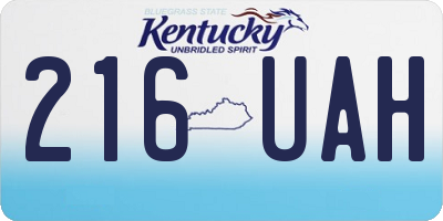 KY license plate 216UAH