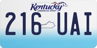 KY license plate 216UAI