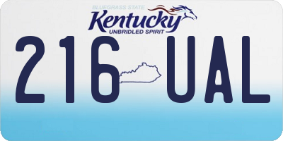 KY license plate 216UAL