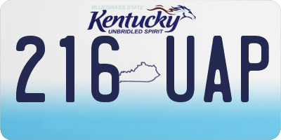 KY license plate 216UAP