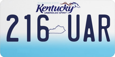 KY license plate 216UAR