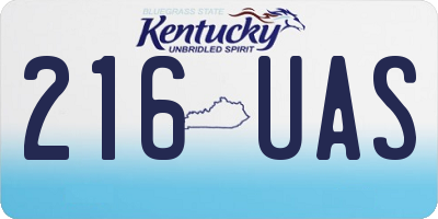 KY license plate 216UAS