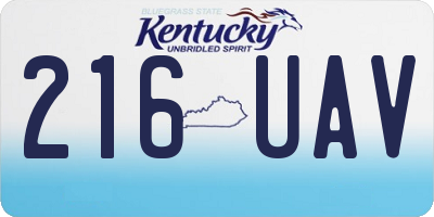 KY license plate 216UAV