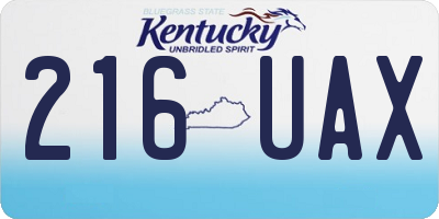 KY license plate 216UAX